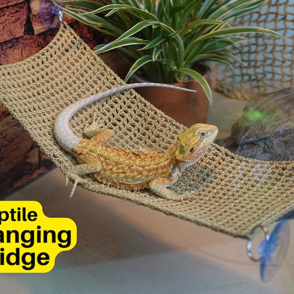 Reptile Hanging Bridge | Reptile Basking Hammock | Reptile Swing | Bearded Dragon Hammock | Leopard Gecko Hammock | Customizable Size