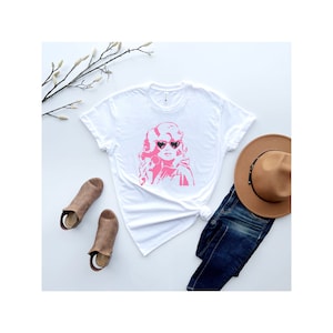 Dolly Hearts Sunglasses Unisex Garment-Dyed T-shirt, Nashville Bachelorette, Dolly Parton T-Shirt