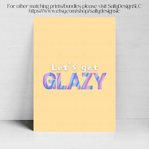 Vamos a obtener Glazy Donut Theme Party IMPRIMIBLE, DESCARGA DIGITAL, impresiones de fiesta de cumpleaños, letrero de amarillo púrpura azul rosa, fiesta de cumpleaños para niños