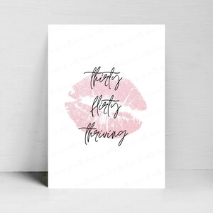 Thirty Flirty Thriving PRINTABLE, DIGITAL DOWNLOAD, Pink 30th Birthday Decor, Womens Bday Print, Minimalist 30th Bday Print, 30th Bday Ideas
