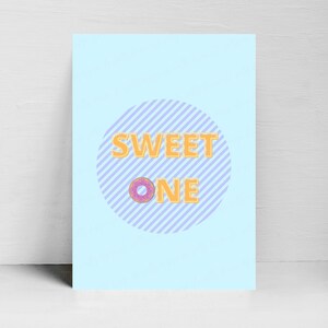 Sweet One Donut Theme Party IMPRIMIBLE, DESCARGA DIGITAL, Impresiones de fiesta de cumpleaños, Rosa Azul Verde Púrpura Amarillo Signo, Chicas Bday Decoración de fiesta