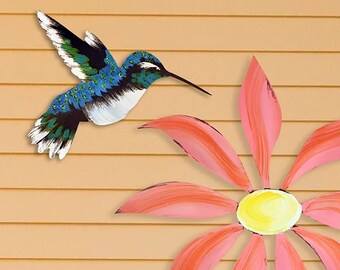 Hand Painted Hummingbird Wall Art