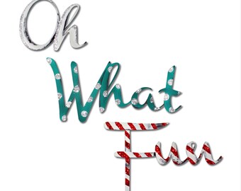 Oh What Fun Christmas Wall Decor | Hand Painted Festive Red, White, & Green Wall Letters