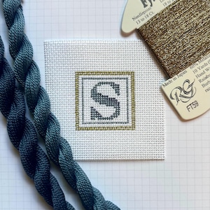 Mini Initial Bag Charm / Ornament Needlepoint Canvas on 18 Count Mesh