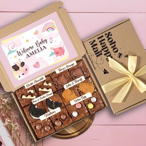 New Baby Gift Box Brownies, Dubai Chocolate Brownies, Pregnancy Gift Box, Congratulations Baby Brownies, Baby Shower Gift Box Box of 12 Mixed