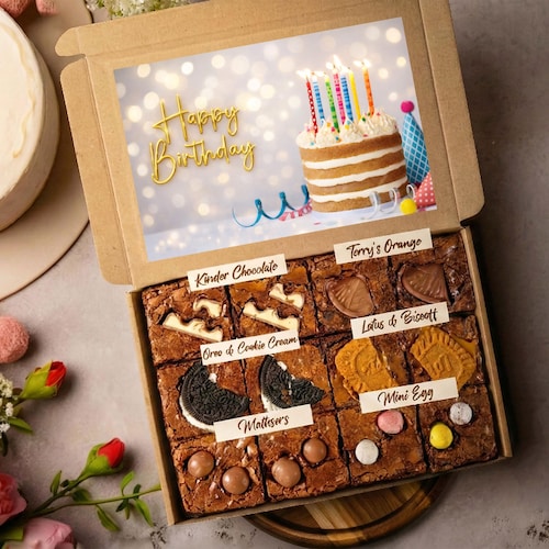 Luxury Letterbox Brownies | Birthday & Thank You Hamper | Postal Brownies Gift | Thinking of You Gift | Hug in a Box | Teacher gifts