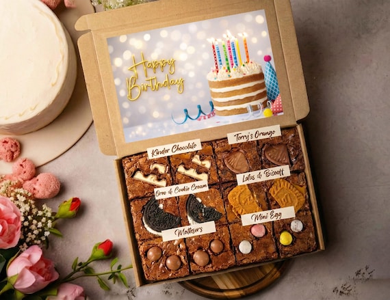 Luxury Letterbox Brownies | Birthday & Thank You Hamper | Postal Brownies Gift | Thinking of You Gift | Hug in a Box | Teacher gifts