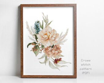 Cottage Garden Flowers Cross Stitch Pattern PDF - Etsy UK