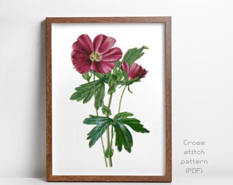 Stockrose Cross Stitch Pattern