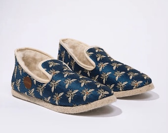 Chaussons charentaises pour homme et femme BLEUE REINE