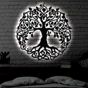 Tree of Life LED Metal Art Sign / Light up Tree of Life Metal Sign / Multi Color Tree of Life / Metal Tree of Life Wall Art / LED Wall Art