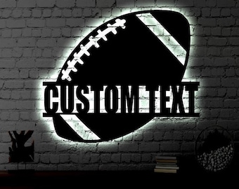 Personalized Soccer LED Metal Art Sign / Light up Soccer Ball Name ...