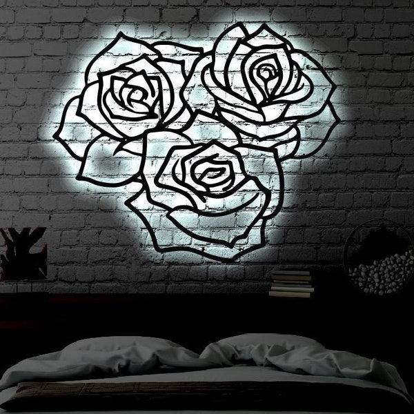 Metal Wall Art Roses Etsy