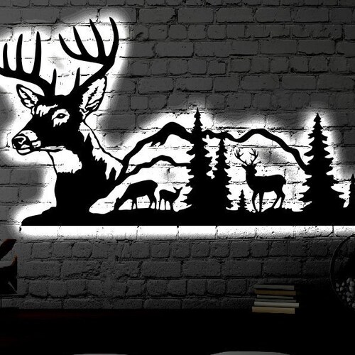 Mountain LED Metal Art Sign / Light up Mountain Metal Sign / Etsy