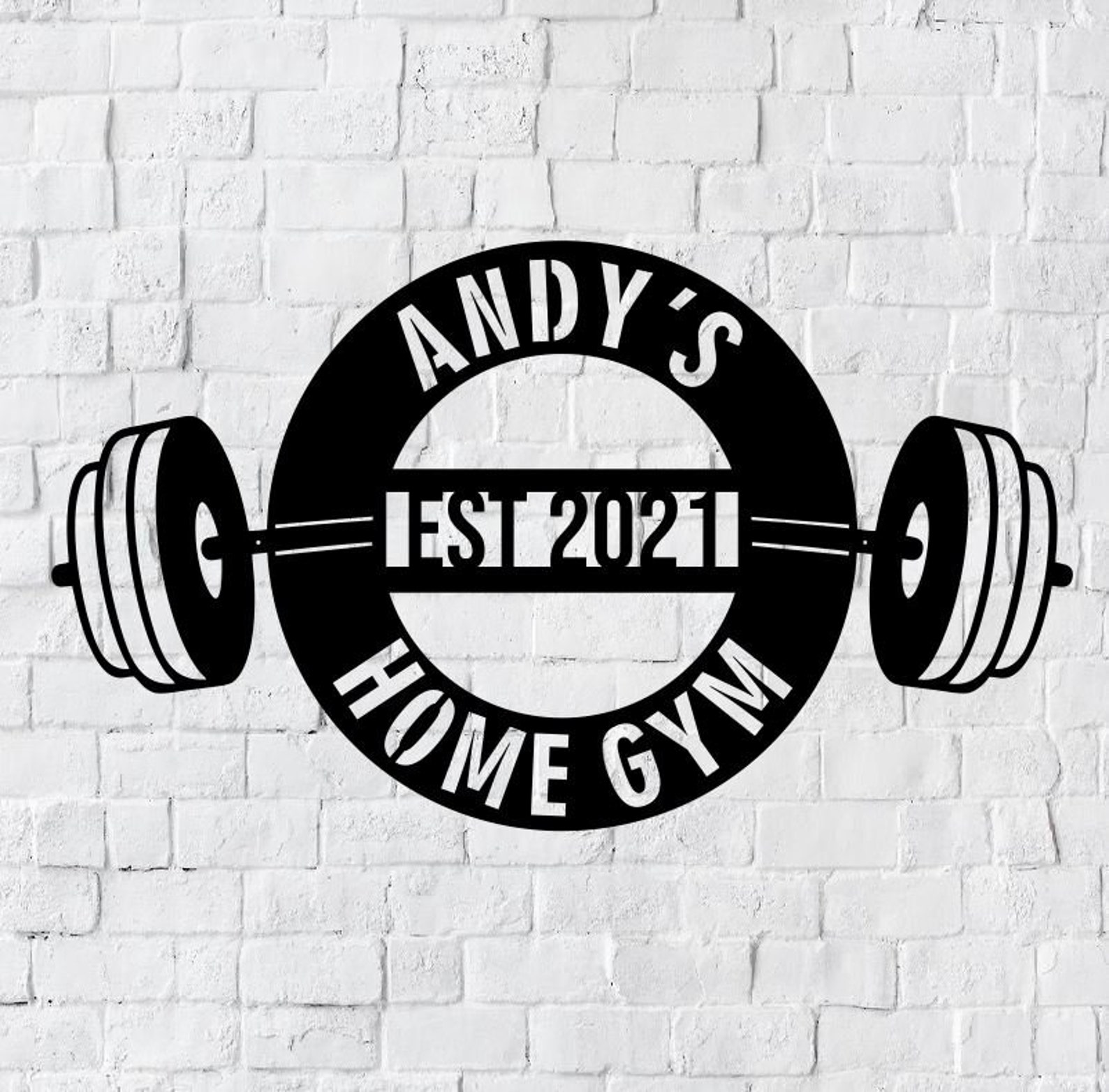 Personalized Home Gym LED Metal Art Sign / Light up Gym Name Etsy
