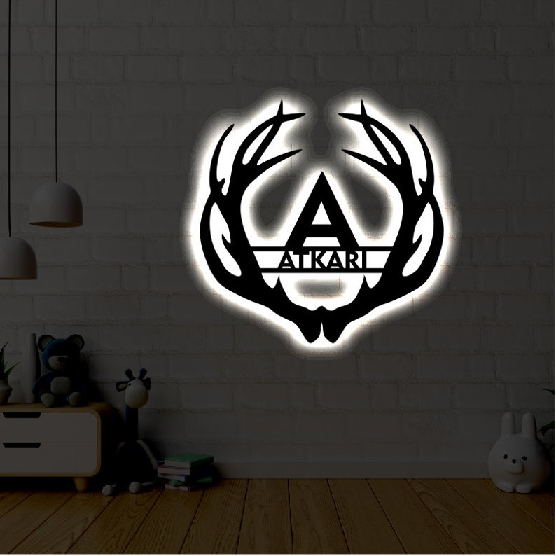 Personalized LED Family Name Metal Sign Light up Wall Art - Etsy