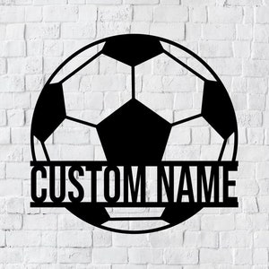 Personalized Soccer LED Metal Art Sign / Light up Soccer Ball Name ...