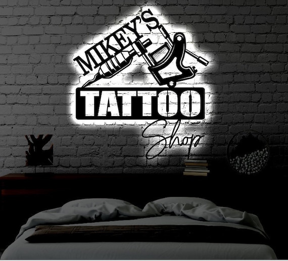 Personalized LED Tattoo Shop Metal Sign Light up Tattoo Wall - Etsy Personalized LED Tattoo Shop Metal Sign Light up Tattoo Wall - Etsy