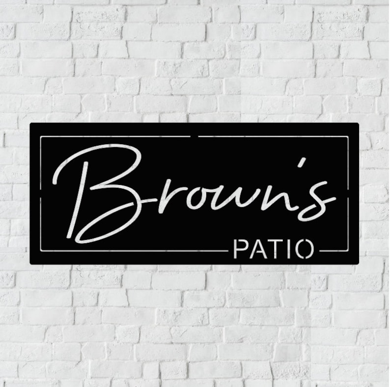 Personalized LED Backyard Patio Metal Sign / Light up Outdoor Wall ...