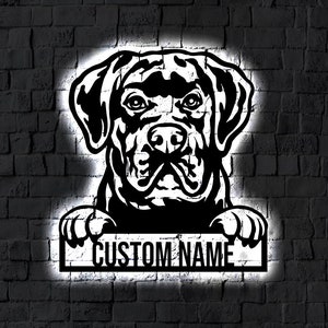 Custom LED Metal Cane Corso Dog Sign / Personalized Light up Cane Corso Puppy Wall Art / Dog Home Decor / Neon Cane Corso