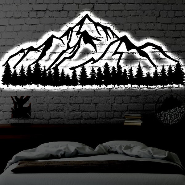 Light up Mountain Art Etsy