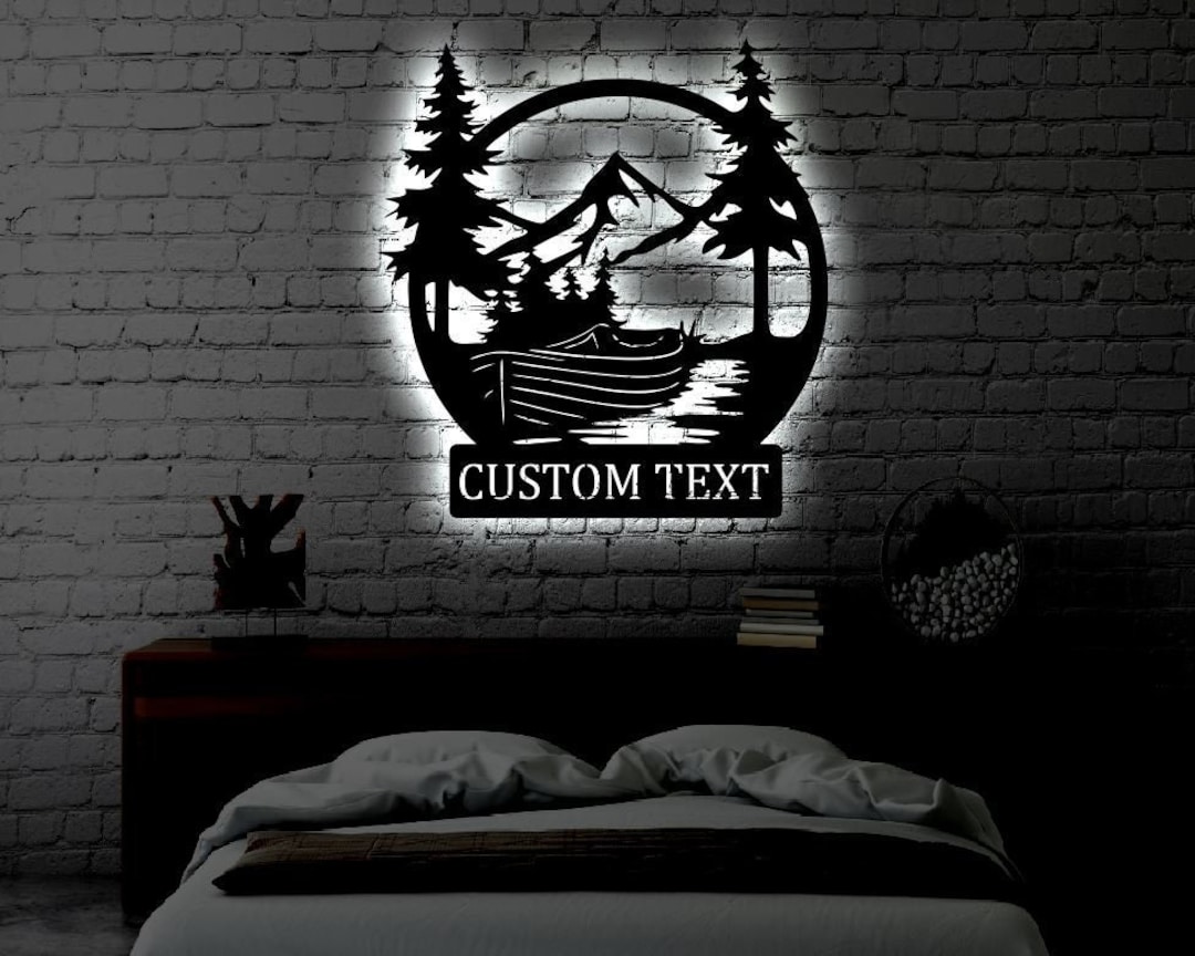 Personalized LED Family Name Metal Sign | Light up Wall Art ...