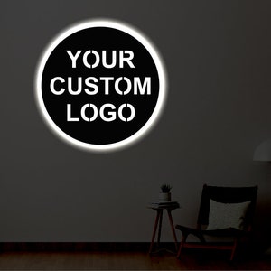 Custom LED Logo Sign / Light up Custom Logo Metal Sign / Choose your logo Metal LED Art / Metal Wall Art