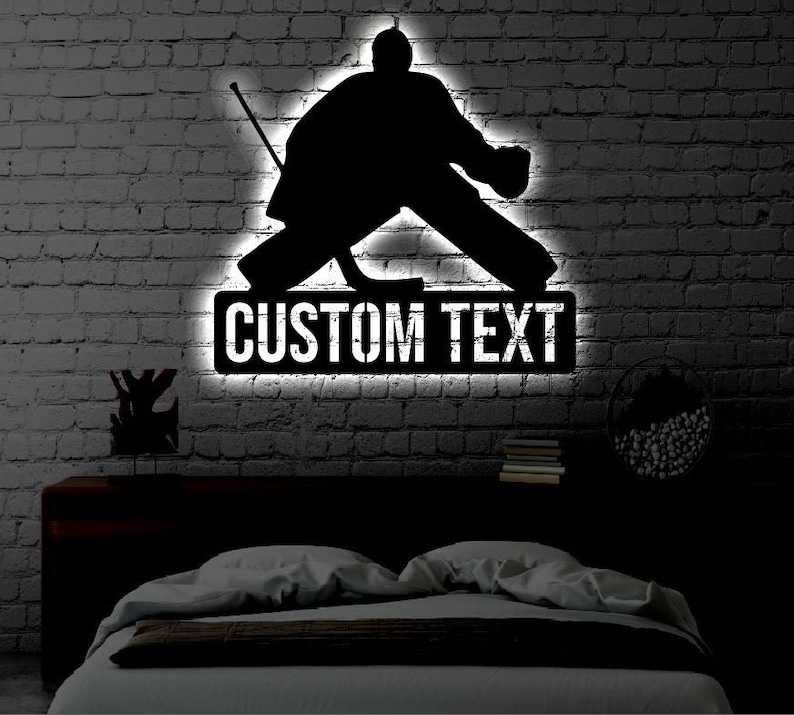 Personalized Hockey LED Metal Art Sign / Light up Hockey Etsy Canada