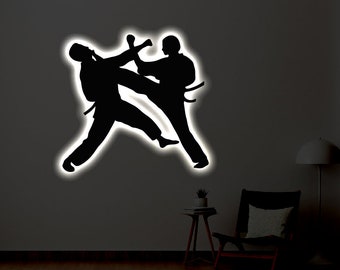 Personalized LED Karate Metal Sign | Light up Karate  Wall Art | Wall Art | Children's Gift | Neon MMA LED Art Sign