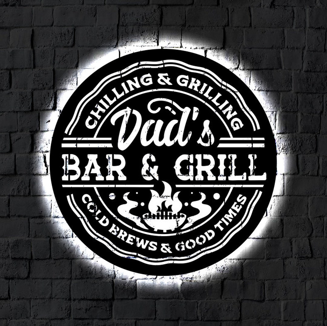 Personalized Bar and Grill LED Metal Art Sign / Light up Bar Metal Sign