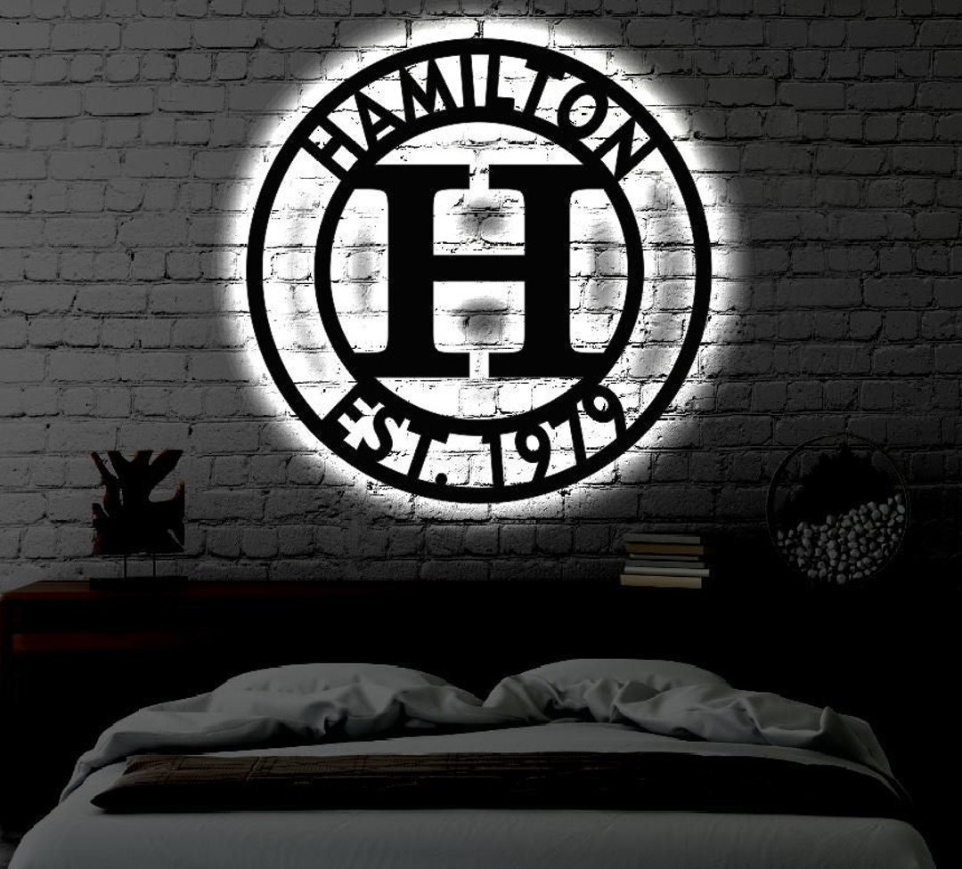 Personalized LED Family Name Metal Sign | Light up Wall Art ...