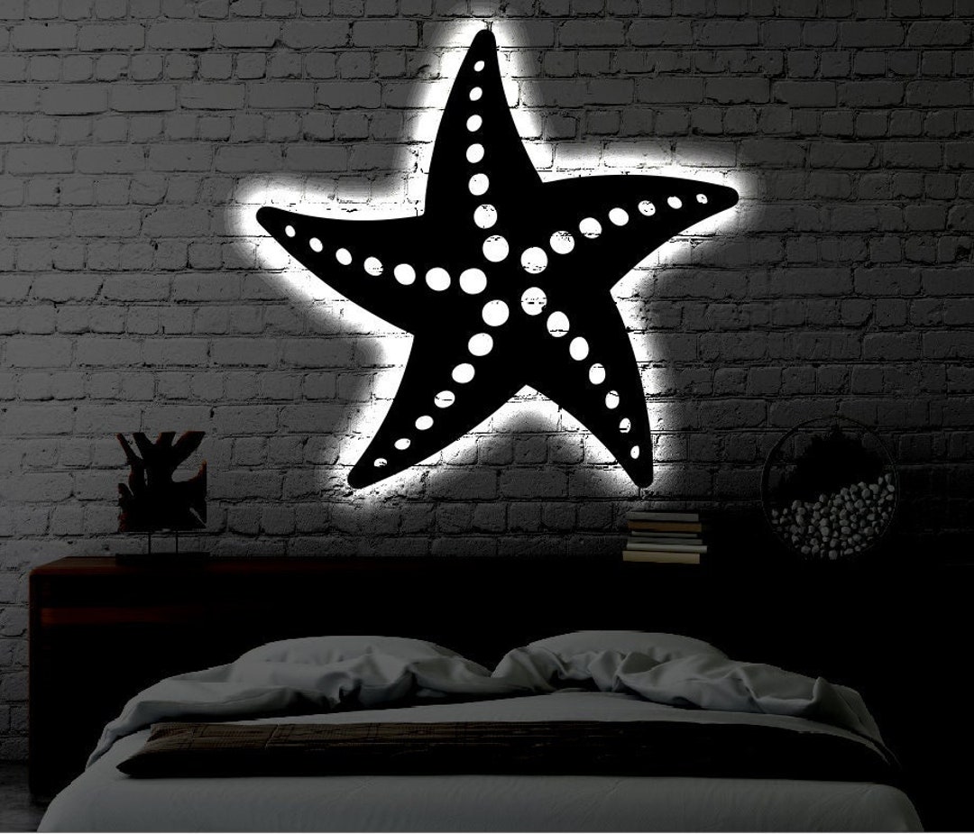 Sea Shell LED Metal Art Sign / Light up Sea Shell Metal Sign / Multi ...