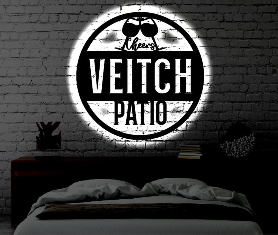 Personalized LED Backyard Patio Metal Sign / Outdoor Light up Patio ...