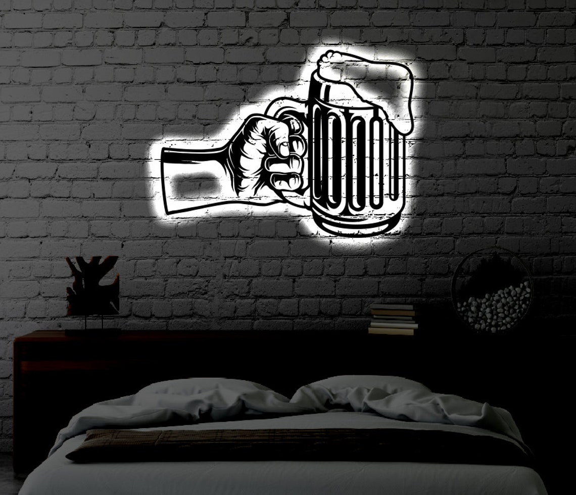Personalized Bar LED Metal Art Sign / Light up Bar Metal Sign / Multi ...