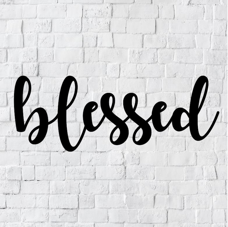Blessed Script Metal Art Sign / Light up Blessed Metal Sign / Multi ...