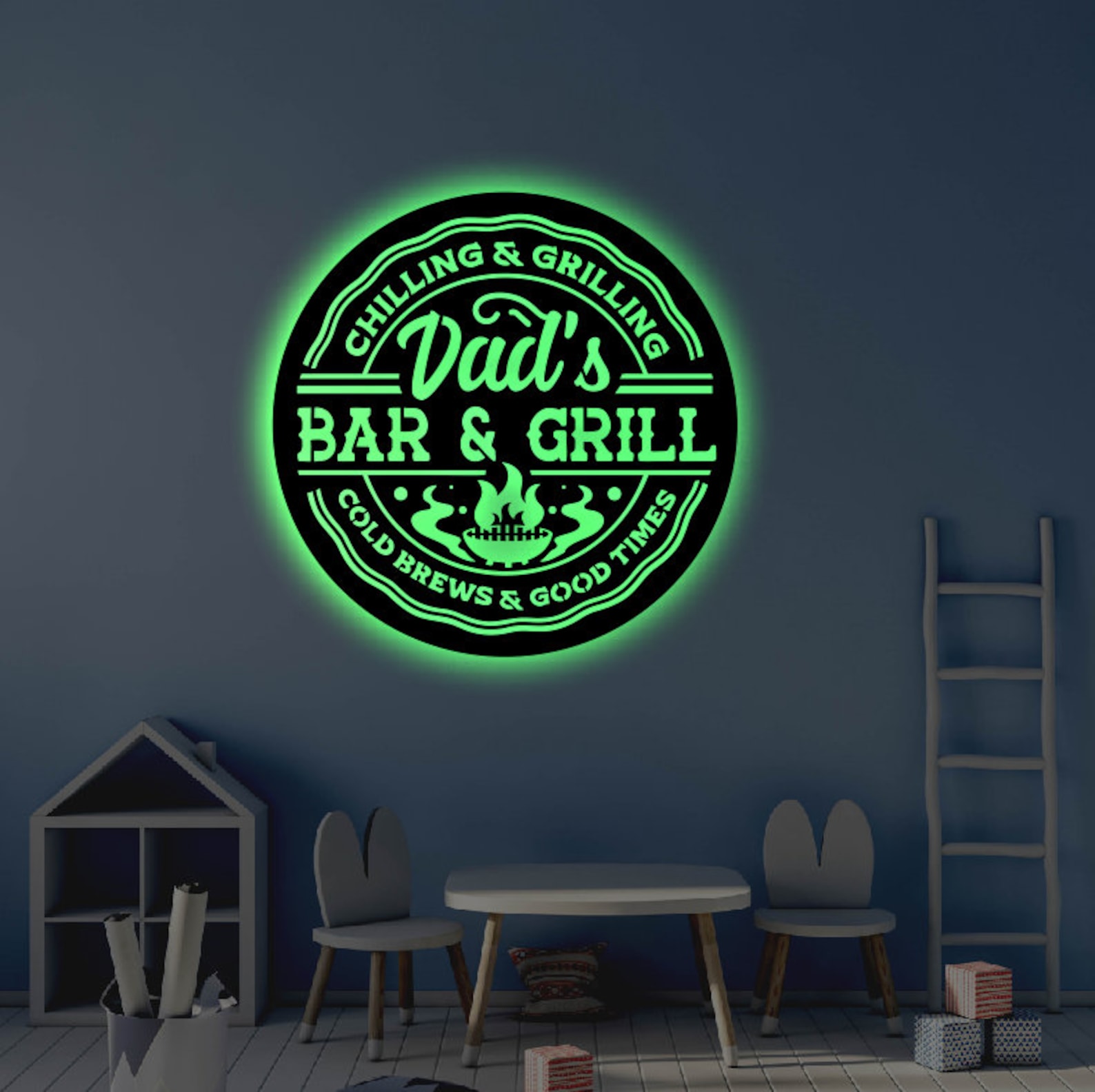 Personalized Bar and Grill LED Metal Art Sign / Light up Bar Metal Sign ...