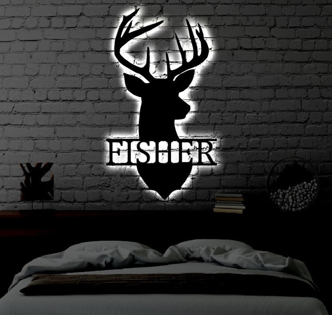 Personalized LED Family Name Metal Sign | Light up Wall Art ...