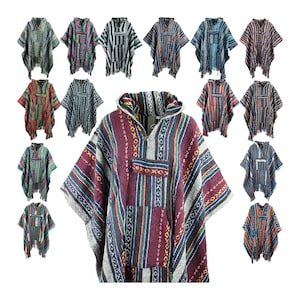 Hooded Poncho Woven 100% Cotton Soft Brushed Warm Hoodie zdjęcie 1