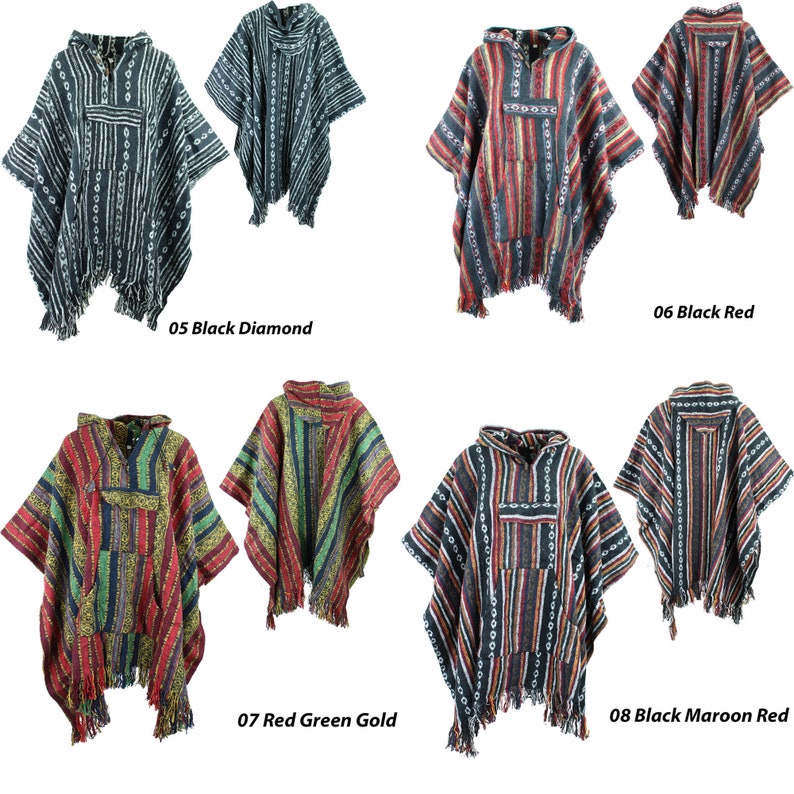 Hooded Poncho Woven 100% Cotton Soft Brushed Warm Hoodie image 5