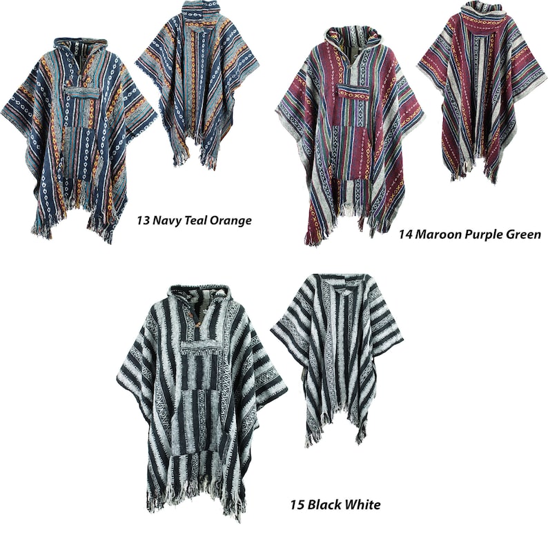 Hooded Poncho Woven 100% Cotton Soft Brushed Warm Hoodie image 7