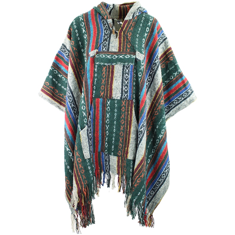 Hooded Poncho Woven 100% Cotton Soft Brushed Warm Hoodie zdjęcie 2