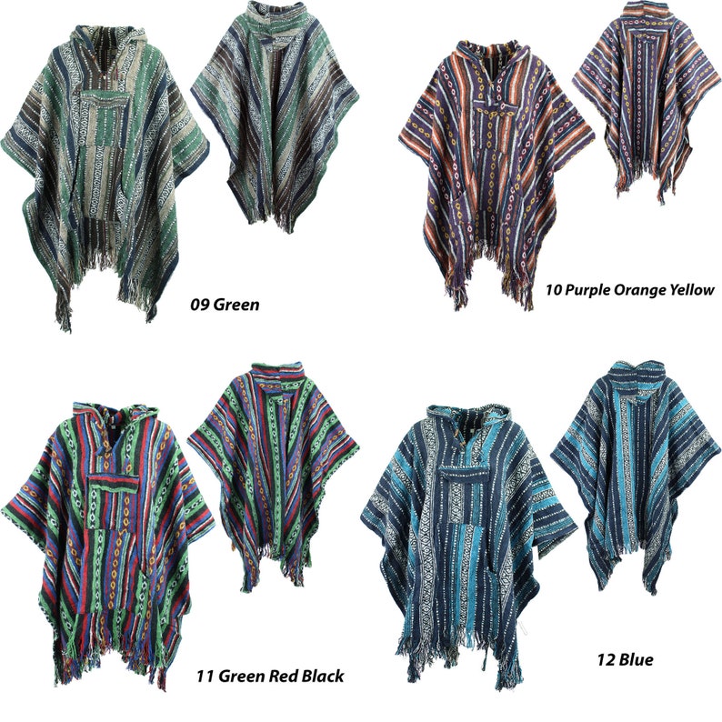 Hooded Poncho Woven 100% Cotton Soft Brushed Warm Hoodie image 6