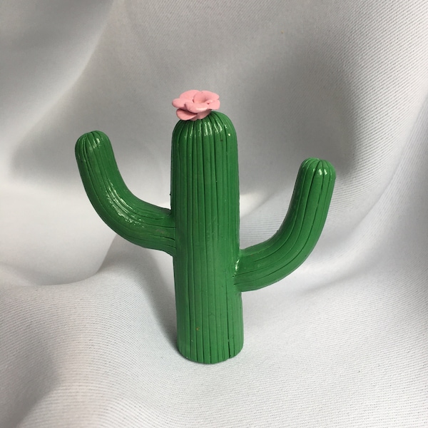 Cactus Rings Stand, Polymer Clay Cactus Jewelry Holder