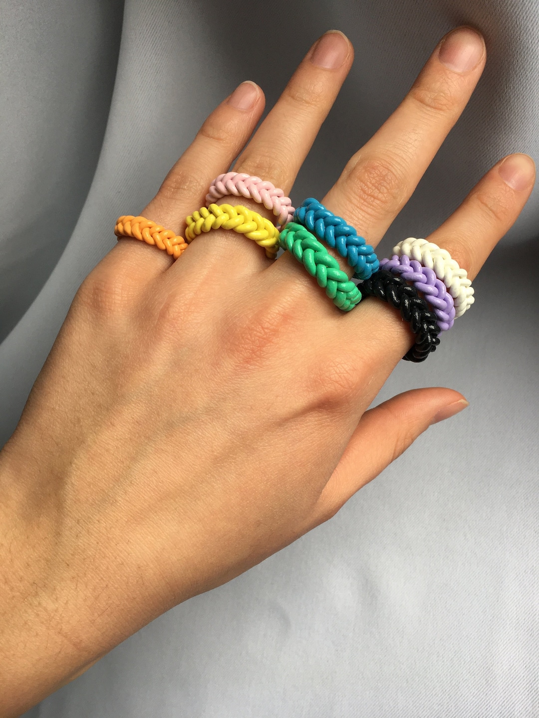 Braided Polymer Clay Rings, Aesthetic Handmade Rings Etsy Canada