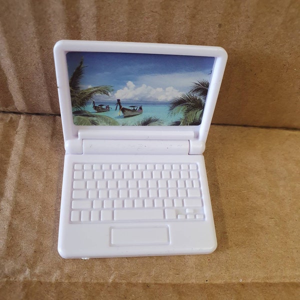 White Plastic Laptop Computer Made for 11.5" Dolls