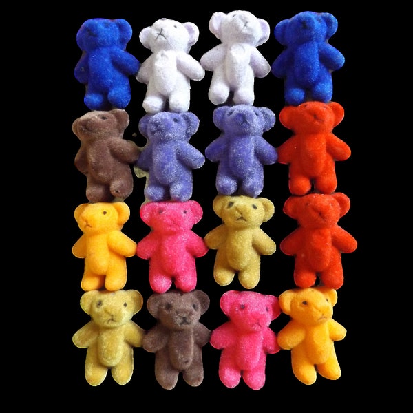 5x Mixed Colours Small Mini Tiny Felt Miniature Doll's House Craft Teddy Bears 1.4" Tall