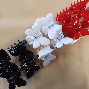 12x Novelty Mini Butterfly Shaped Colourful Plastic Crocodile Hair Clips Clamps for Girls Ladies