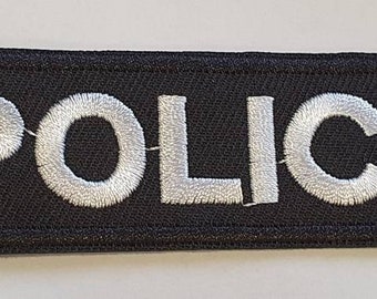 1x Police Iron on or Sew on DIY Patch for Fancy Dress Embroidery Unisex