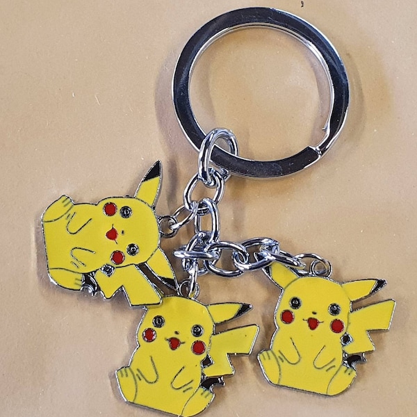 Yellow Pikachu Japanese Anime Cartoon Keyring Gift Idea