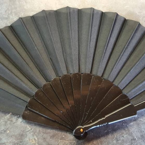 Plain Black Summer Heat Cooling Decorative Burlesque Folding Hand Fan